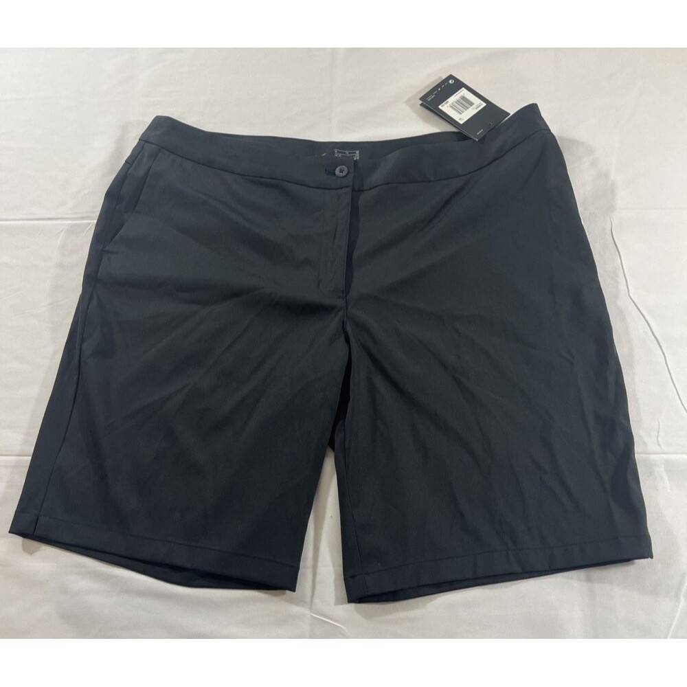 Nike Dri-FIT Women's Black Golf Shorts Flat Front Standard Fit NWT